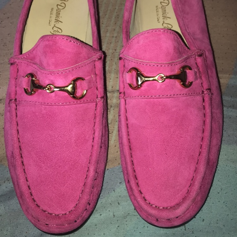 D Lepori Hot Pink Suede Loafers